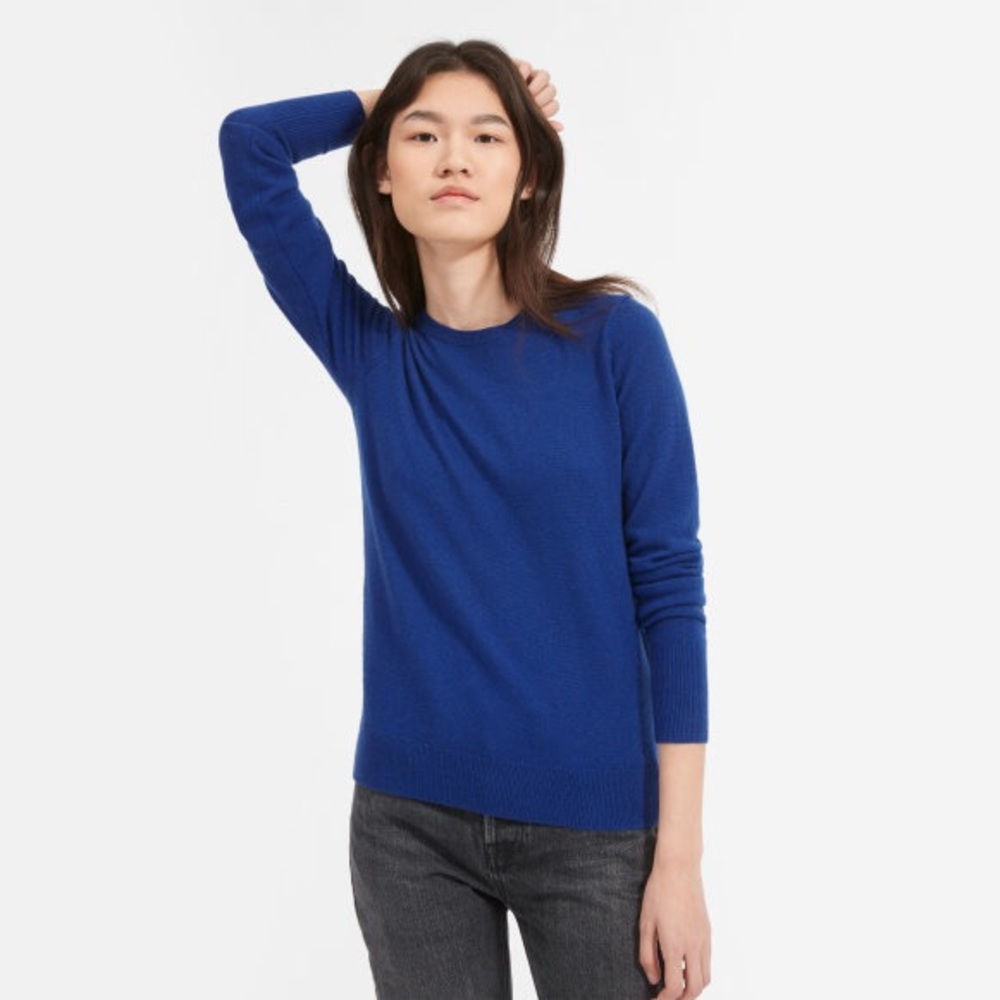 Everlane cashmere crew - small, blue